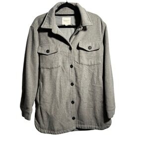 Thread & Supply Gray Button Up Shirt Jacket Shacket Long Sleeve Womens M
